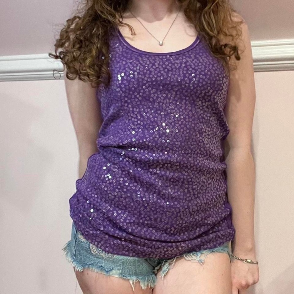 y2k aeropostale purple sequin tank medium